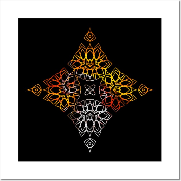 Geometric diamond, orange and white Wall Art by Geomhectic